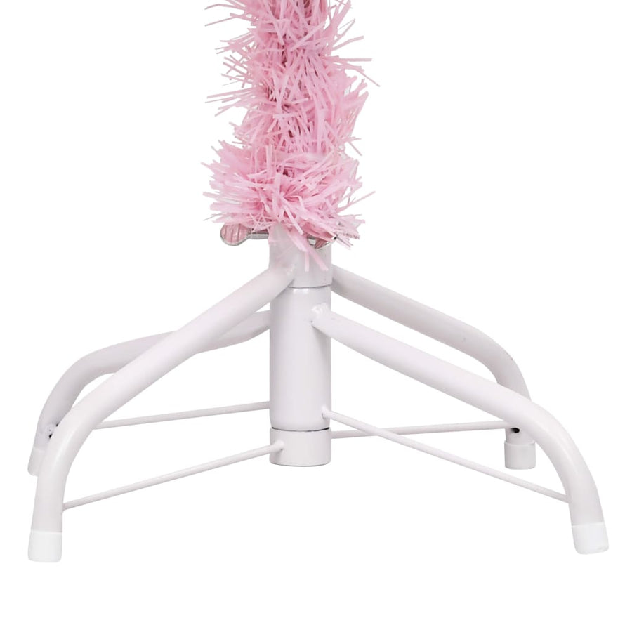 Kunstkerstboom Met Verlichting En Kerstballen 20 Cm Pvc 210 x 120 cm Roze en grijs