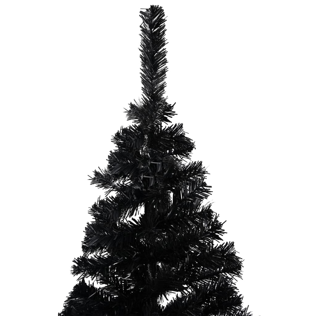 Kunstkerstboom Met Verlichting En Kerstballen 20 Cm Pvc 120 x 65 cm Zwart en grijs