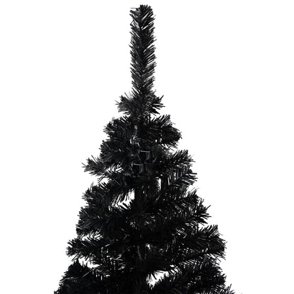 Kunstkerstboom Met Verlichting En Kerstballen 20 Cm Pvc 120 x 65 cm Zwart en grijs