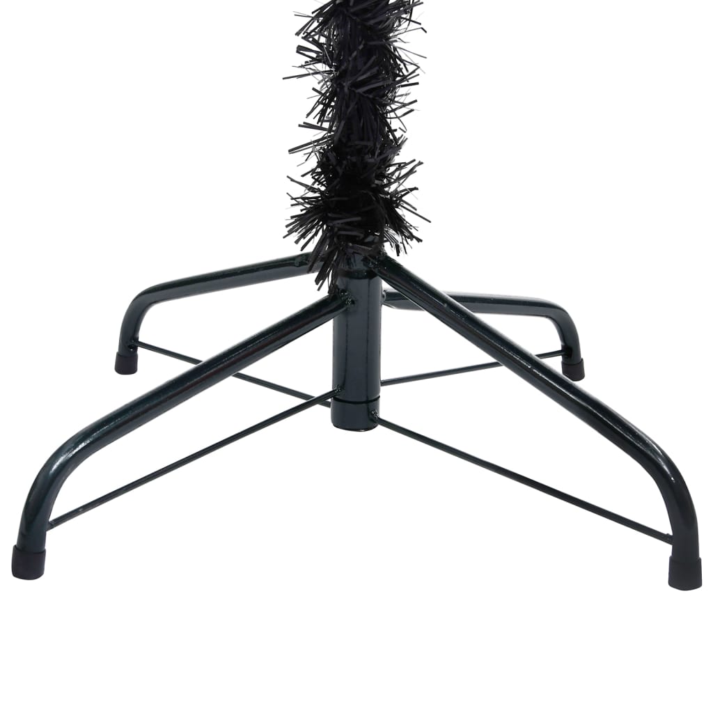 Kunstkerstboom Met Verlichting En Kerstballen 20 Cm Pvc 210 x 120 cm Zwart en grijs