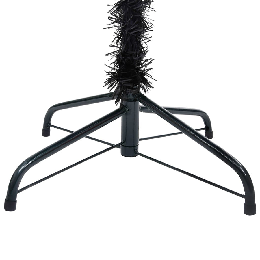 Kunstkerstboom Met Verlichting En Kerstballen 20 Cm Pvc 210 x 120 cm Zwart en grijs