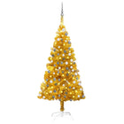 Kunstkerstboom Met Verlichting En Kerstballen 20 Cm Pet Goud 120 x 65 cm Goudkleurig en grijs