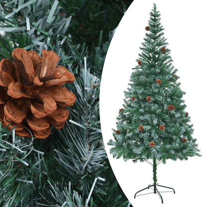 Kunstkerstboom Met Verlichting Kerstballen Dennenappels 210 Cm