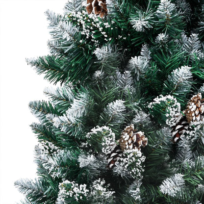 Kunstkerstboom Met Verlichting Kerstballen Dennenappels 20 Cm 210 x 120 cm Wit