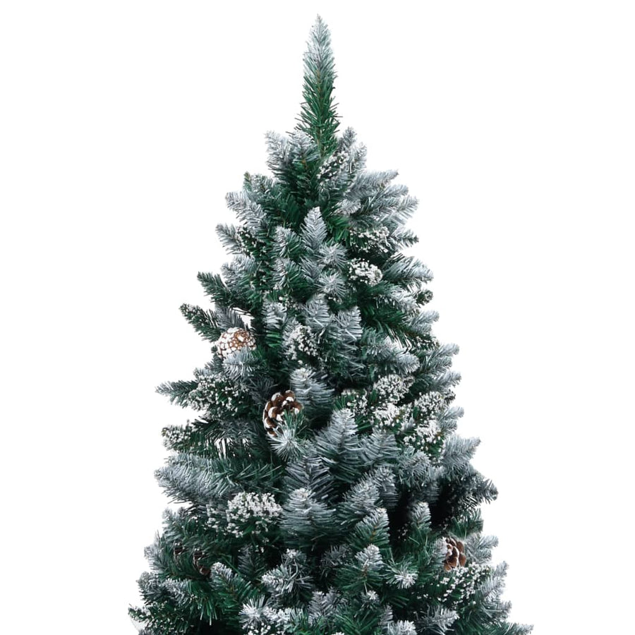 Kunstkerstboom Met Verlichting Kerstballen Dennenappels 20 Cm 210 x 120 cm Wit