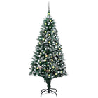 Kunstkerstboom Met Verlichting Kerstballen Dennenappels 240 Cm 1 240 x 130 cm Wit