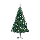 Kunstkerstboom Met Verlichting En Kerstballen 20 Cm Pvc 120 x 60 cm Groen en rood