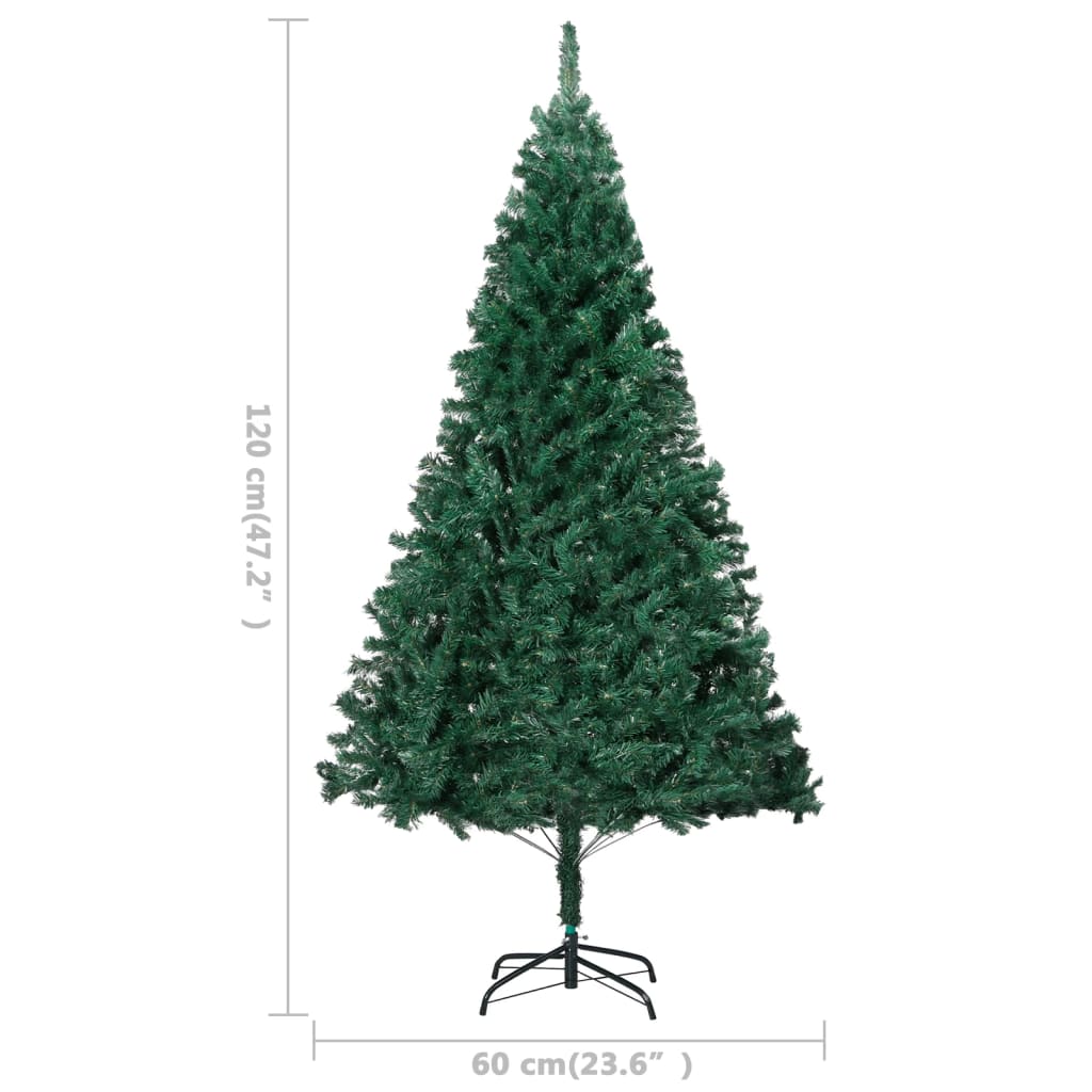 Kunstkerstboom Met Verlichting En Kerstballen 20 Cm Pvc 120 x 60 cm Groen en rood