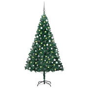Kunstkerstboom 150 cm groen met verlichting en kerstballen