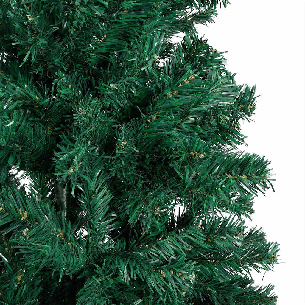 Kunstkerstboom Met Verlichting En Kerstballen 180 Cm Pvc 180 x 95 cm Groen en rood