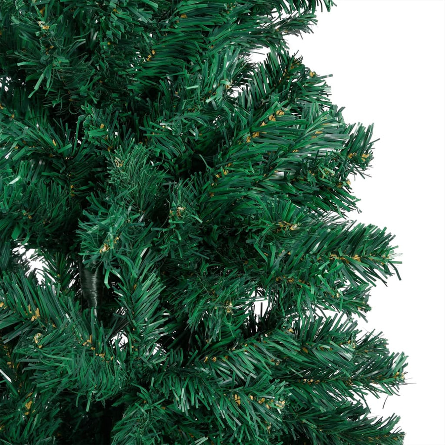 Kunstkerstboom Met Verlichting En Kerstballen 20 Cm Pvc 210 x 110 cm Groen en rood