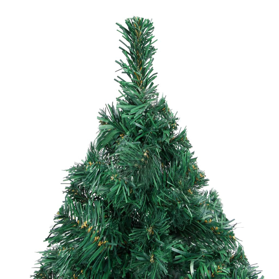 Kunstkerstboom Met Verlichting En Kerstballen 20 Cm Pvc 210 x 110 cm Groen en rood