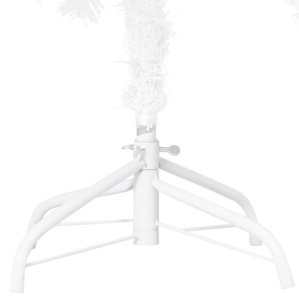 Kunstkerstboom Met Verlichting En Kerstballen 120 Cm Pvc 120 x 60 cm Wit en grijs