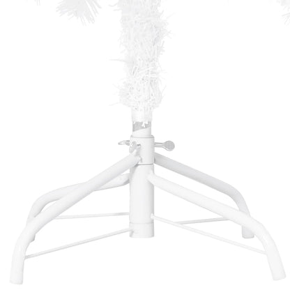 Kunstkerstboom Met Verlichting En Kerstballen 120 Cm Pvc 120 x 60 cm Wit en grijs