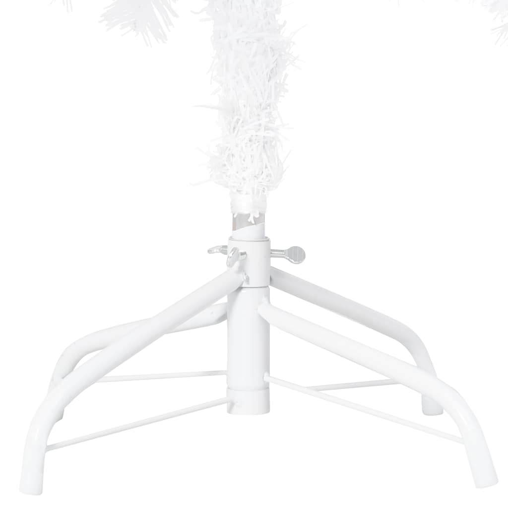 Kunstkerstboom Met Verlichting En Kerstballen 150 Cm Pvc 150 x 80 cm Wit en grijs
