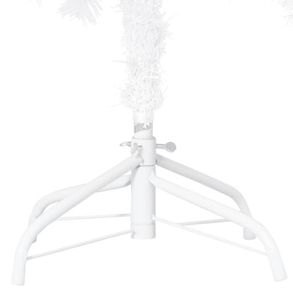 Kunstkerstboom Met Verlichting En Kerstballen 150 Cm Pvc 150 x 80 cm Wit en grijs