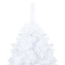 Kunstkerstboom Met Verlichting En Kerstballen 180 Cm Pvc 180 x 95 cm Wit en grijs
