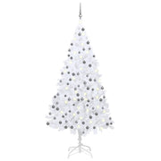 Kunstkerstboom 210 cm wit met verlichting en ballen