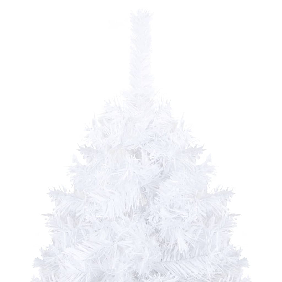 Kunstkerstboom Met Verlichting En Kerstballen 20 Cm Pvc 210 x 110 cm Wit en grijs