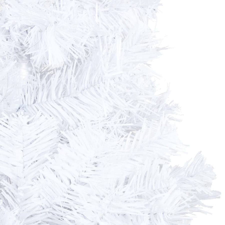 Kunstkerstboom Met Verlichting En Kerstballen 20 Cm Pvc 210 x 110 cm Wit en grijs