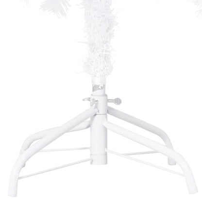 Kunstkerstboom Met Verlichting En Kerstballen 20 Cm Pvc 210 x 110 cm Wit en grijs