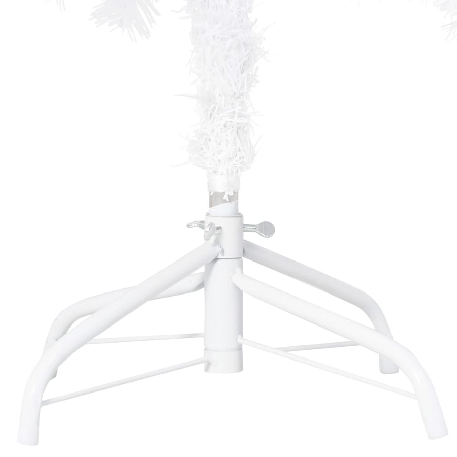 Kunstkerstboom Met Verlichting En Kerstballen 20 Cm Pvc 210 x 110 cm Wit en grijs