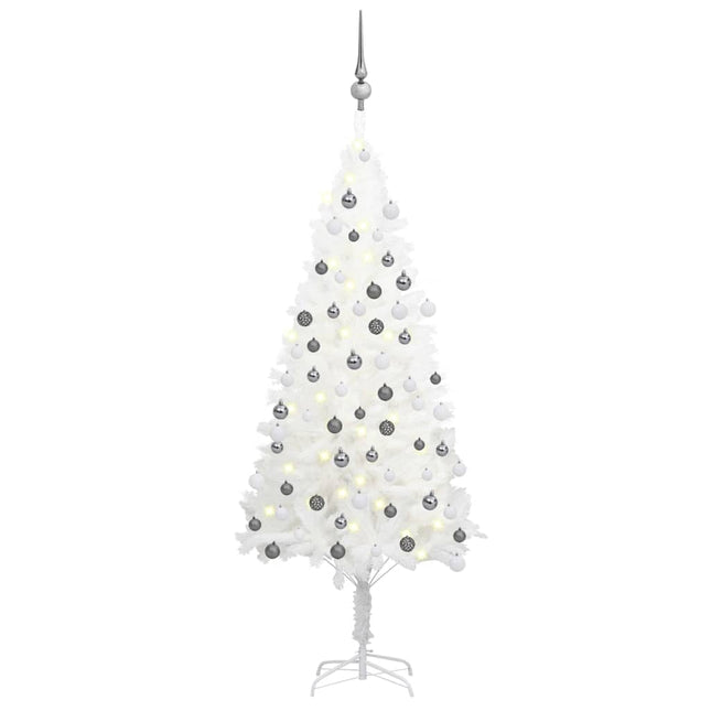 Kunstkerstboom Met Verlichting En Kerstballen 20 Cm 120 x 75 cm Wit