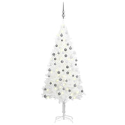 Kunstkerstboom wit 150 cm met verlichting en ballen