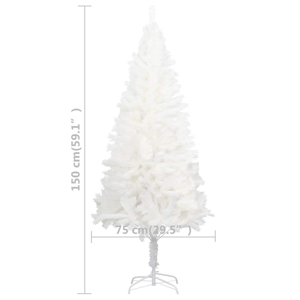 Kunstkerstboom Met Verlichting En Kerstballen 150 Cm Pvc 150 x 75 cm