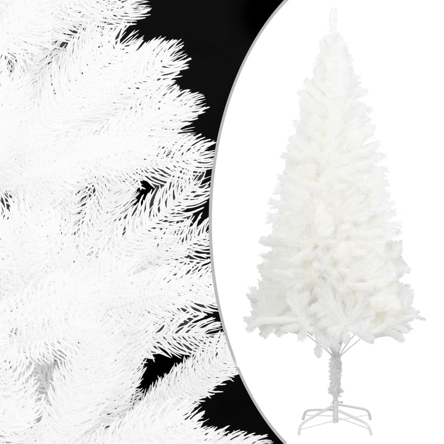 Kunstkerstboom Met Verlichting En Kerstballen 240 Cm 240 x 100 cm Wit