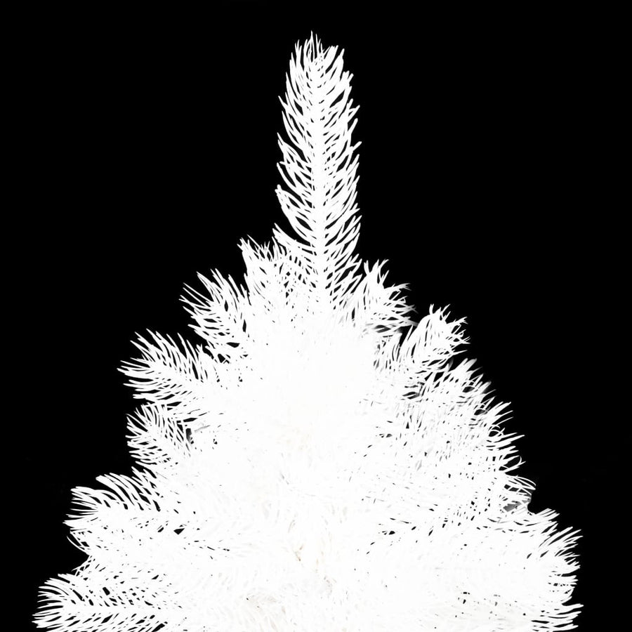 Kunstkerstboom Met Verlichting En Kerstballen 240 Cm 240 x 100 cm Wit