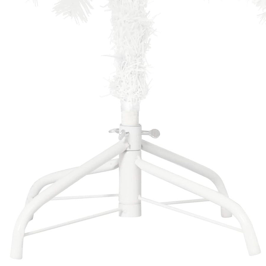 Kunstkerstboom Met Verlichting En Kerstballen 240 Cm 240 x 100 cm Wit