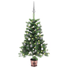 Kunstkerstboom Met Verlichting En Kerstballen 65 Cm Groen 65 x 45 cm Wit