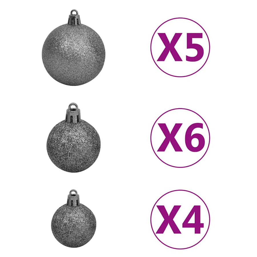 Kunstkerstboom met verlichting en kerstballen 90 cm groen