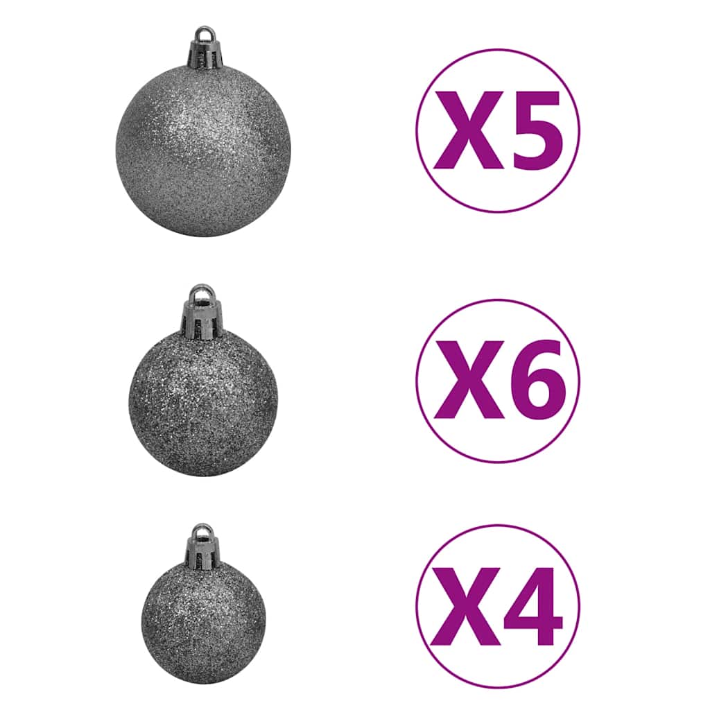 Kunstkerstboom met verlichting en kerstballen 120 cm groen