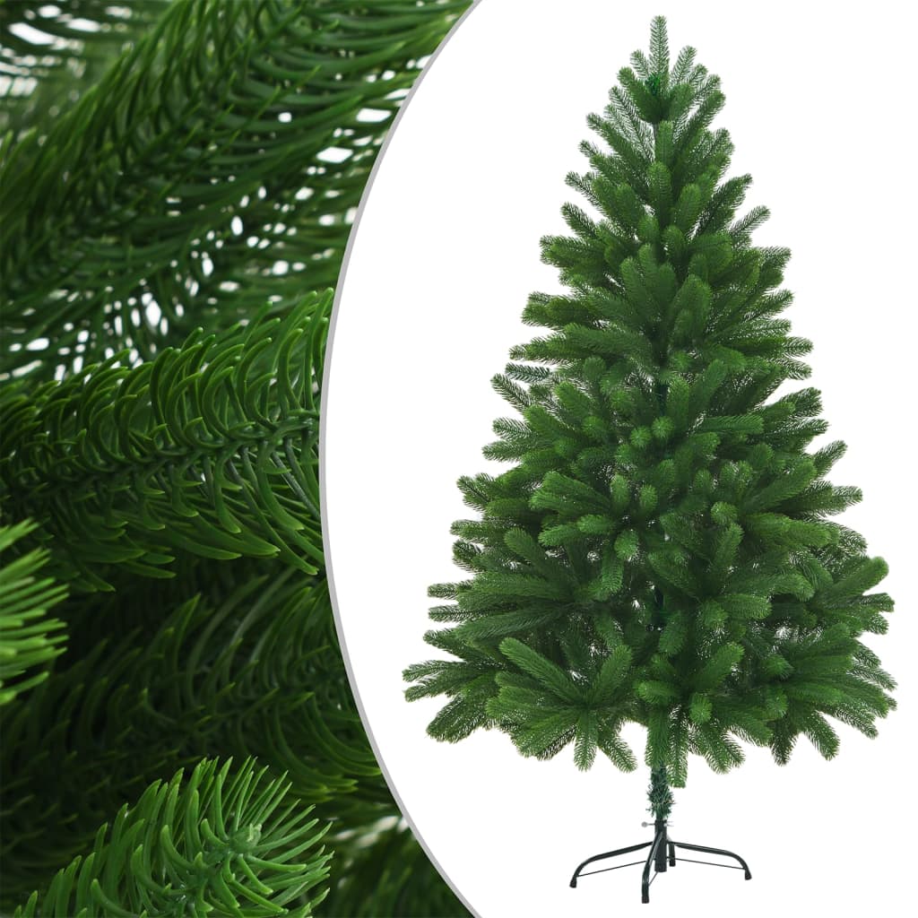 Kunstkerstboom Met Verlichting En Kerstballen 80 Cm Groen 180 x 90 cm Wit
