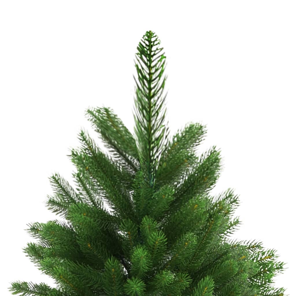 Kunstkerstboom Met Verlichting En Kerstballen 240 Cm Groen 240 x 100 cm Wit
