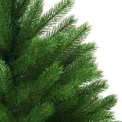 Kunstkerstboom Met Verlichting En Kerstballen 240 Cm Groen 240 x 100 cm Wit