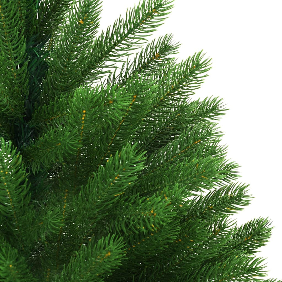 Kunstkerstboom Met Verlichting En Kerstballen 240 Cm Groen 240 x 100 cm Wit