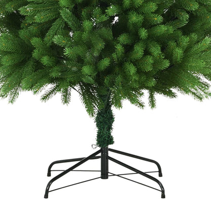 Kunstkerstboom Met Verlichting En Kerstballen 240 Cm Groen 240 x 100 cm Wit