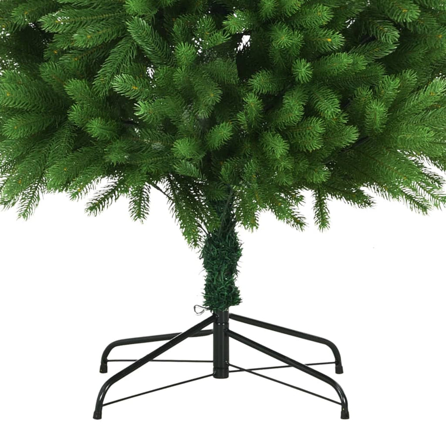 Kunstkerstboom Met Verlichting En Kerstballen 240 Cm Groen 240 x 100 cm Wit