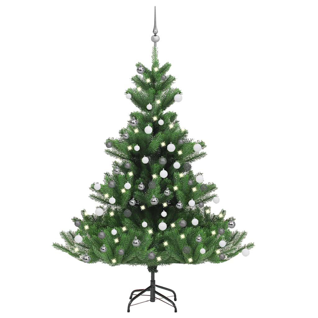 Kunstkerstboom Nordmann Met Led's En Kerstballen 150 Cm Groen 150 x 120 cm