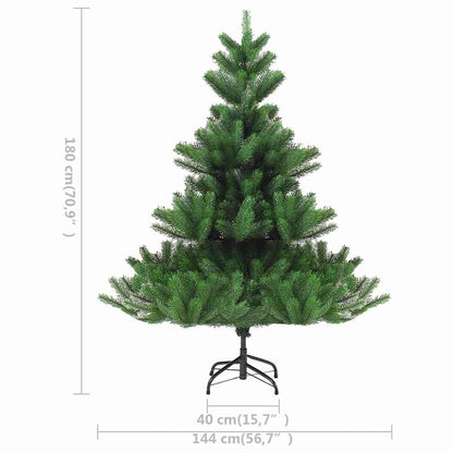 Kunstkerstboom Nordmann Met Led's En Kerstballen 180 Cm Groen 180 x 144 cm