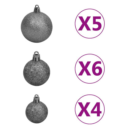 Kunstkerstboom Nordmann Met Led's En Kerstballen 180 Cm Groen 180 x 144 cm