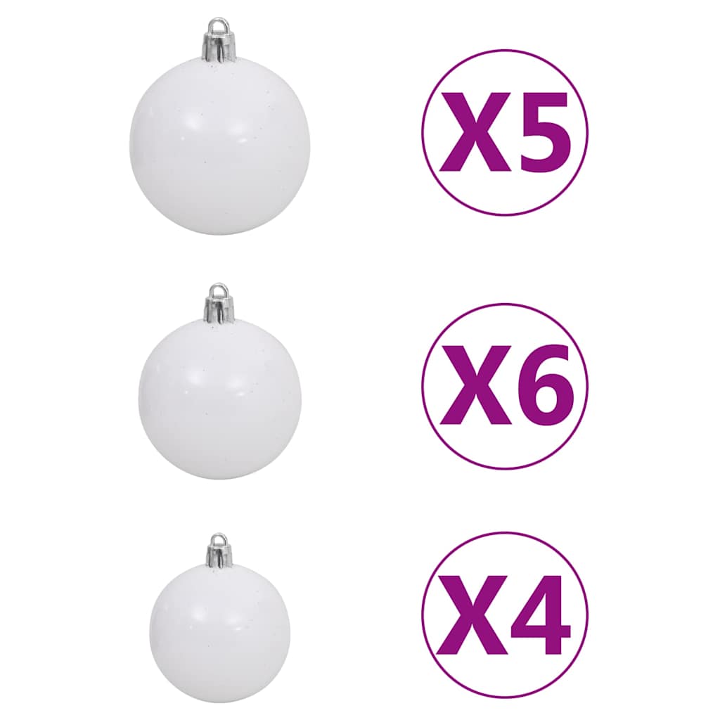 Kunstkerstboom Nordmann Met Led's En Kerstballen 180 Cm Groen 180 x 144 cm