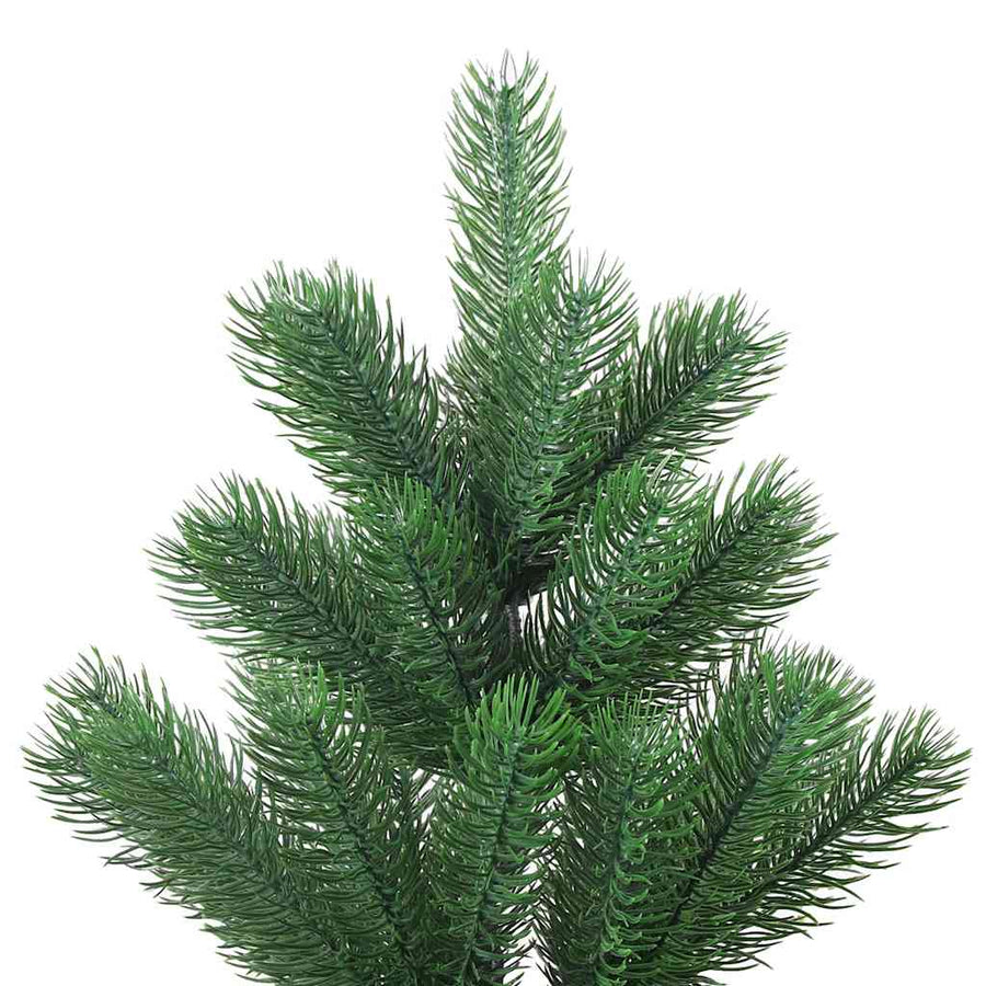 Kunstkerstboom Nordmann met LED's en kerstballen 210 cm groen
