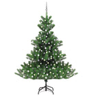 Kunstkerstboom Nordmann met LED's en kerstballen 240 cm groen 240 x 168 cm Wit