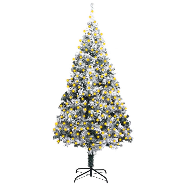 Kunstkerstboom Met Verlichting En Sneeuw Pvc 400 Cm Groen 400 x 190 cm