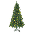 Kunstkerstboom Met Verlichting En Dennenappels 150 Cm Groen 150 x 89 cm