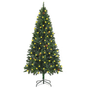 Kunstkerstboom 180 cm met verlichting en dennenappels